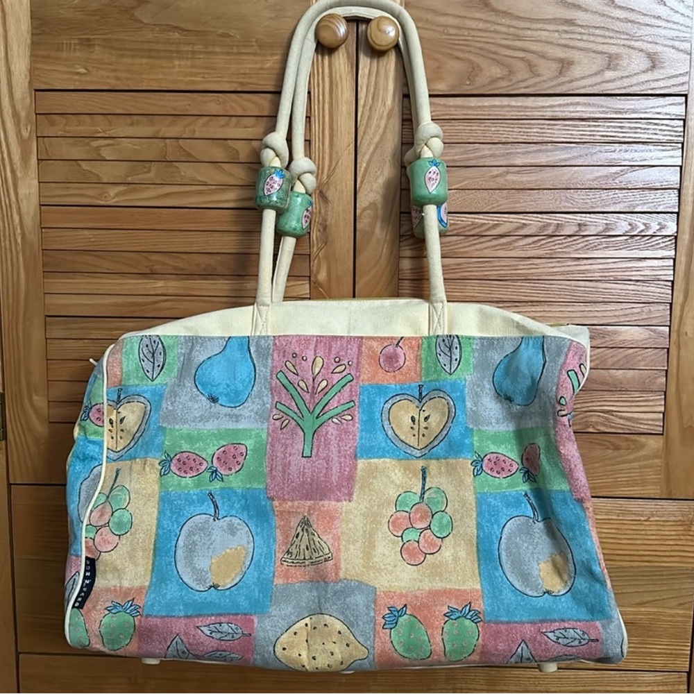 Vibrant Fruit Pattern Tote Bag
